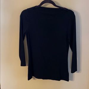 High neck black top! 3/4 length sleeves!